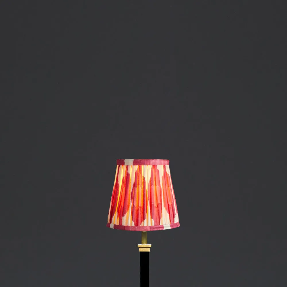 14cm tall tapered shade in berries egg & spoon silk ikat
