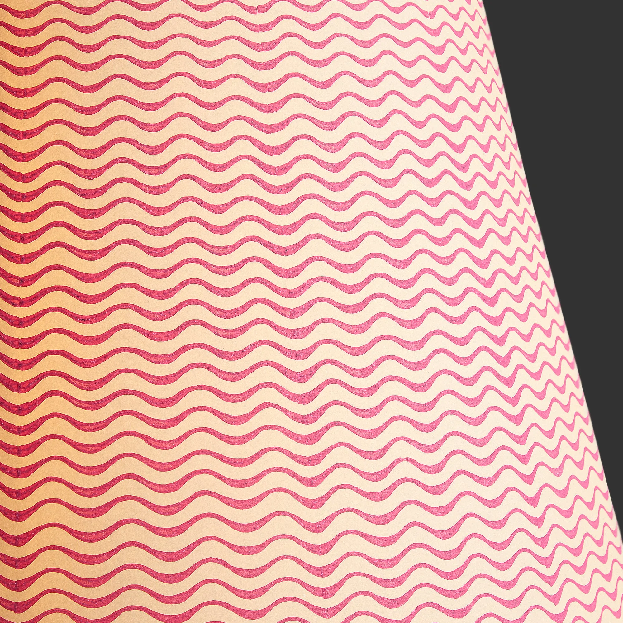 14cm tall tapered shade in hot pink ripples hand painted card