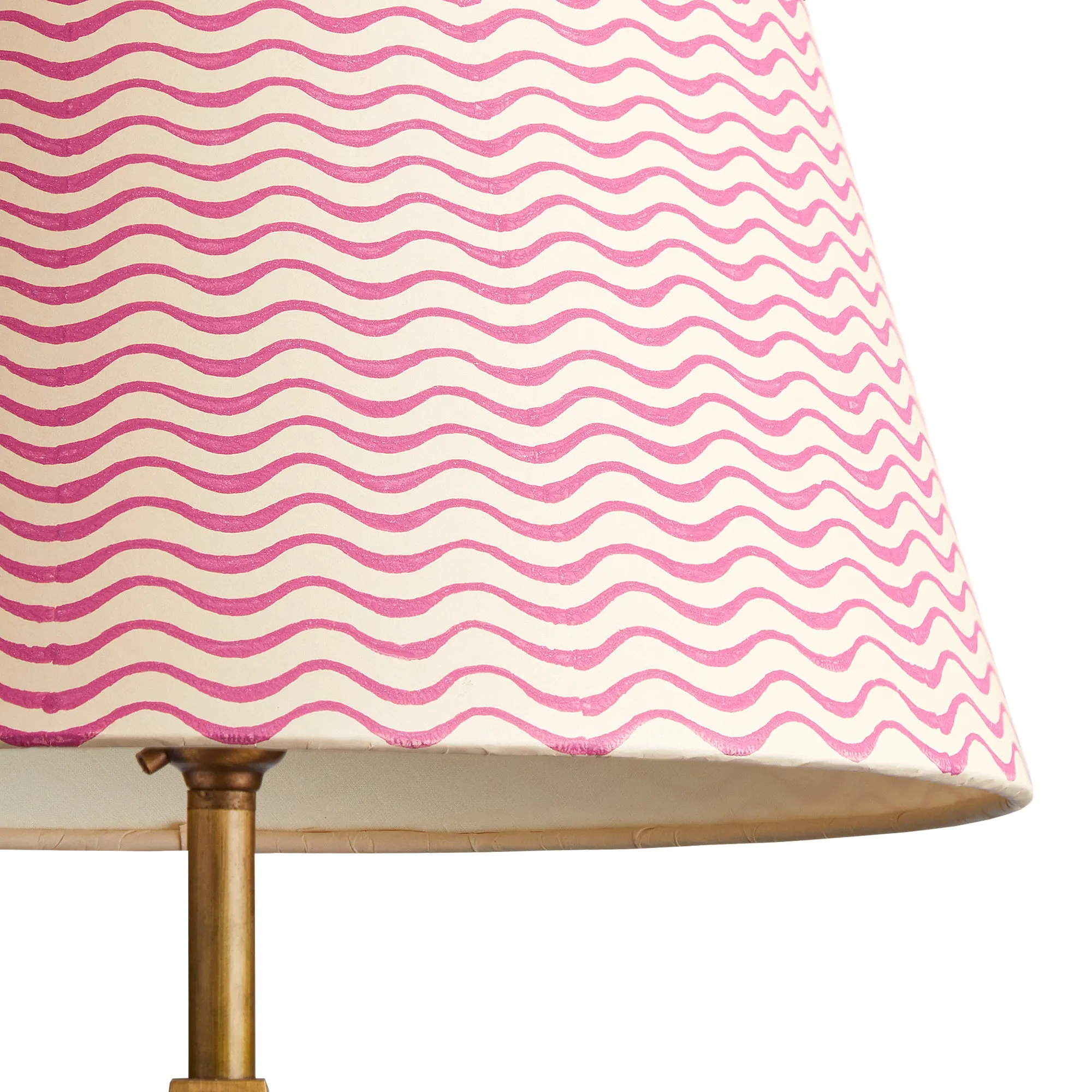 14cm tall tapered shade in hot pink ripples hand painted card