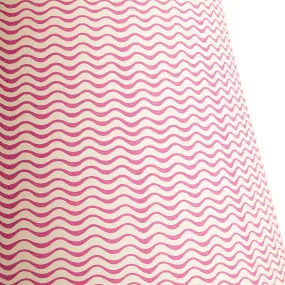 14cm tall tapered shade in hot pink ripples hand painted card