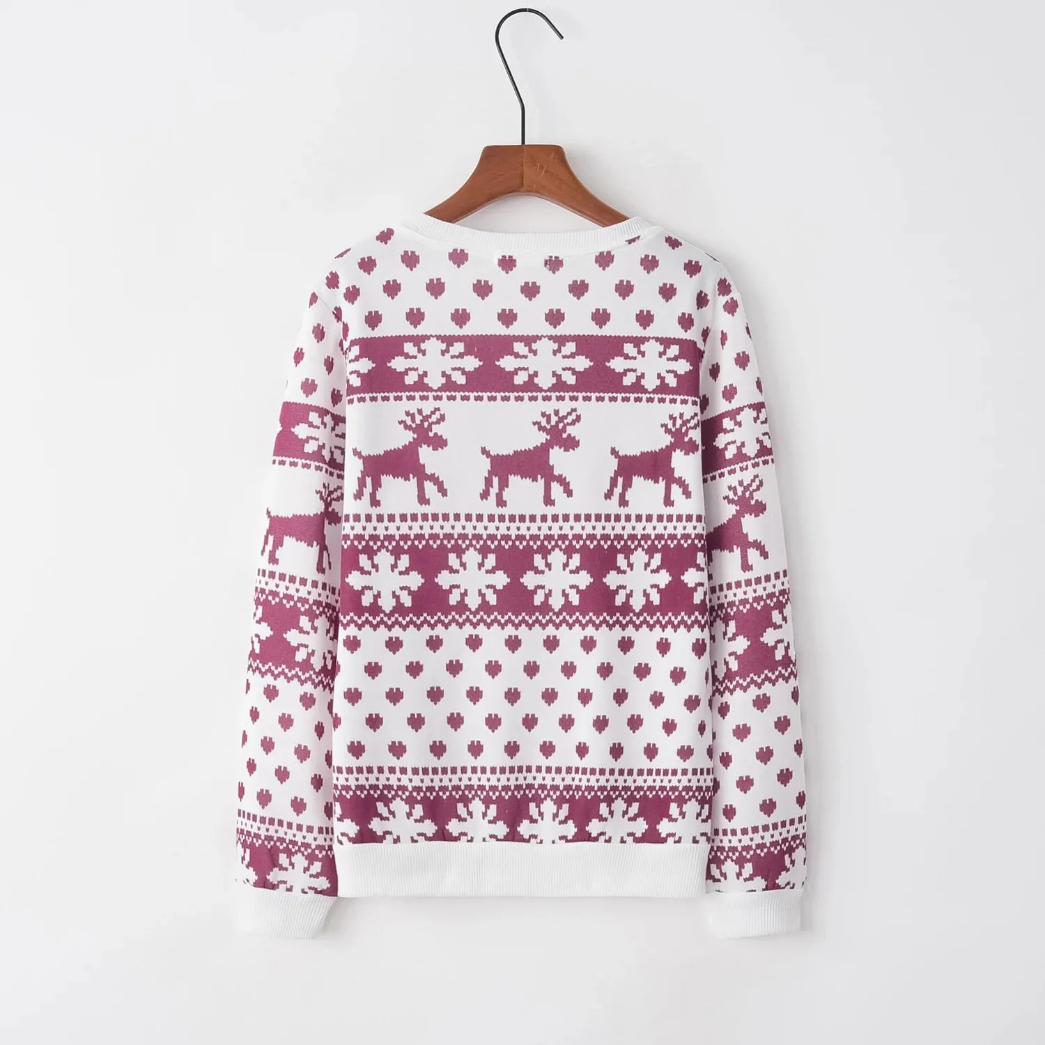 2023 Autumn/winter New European and American Foreign Trade Hoodie Cartoon Deer Print Christmas Round Neck Long Sleeved Hoodie