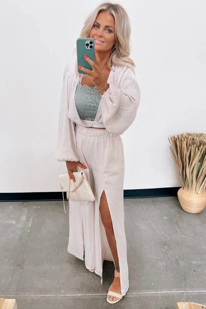 Ariana Silky Front Slit Pants - FINAL SALE