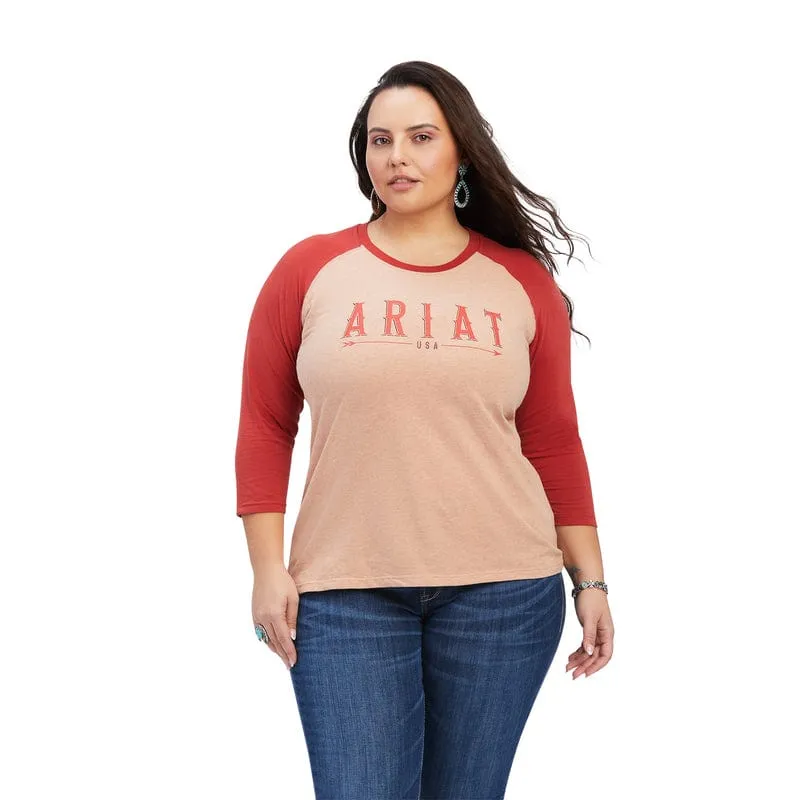 Ariat Women's REAL Arrow Palm Heather Classic Fit Long Sleeve Shirt 10041296