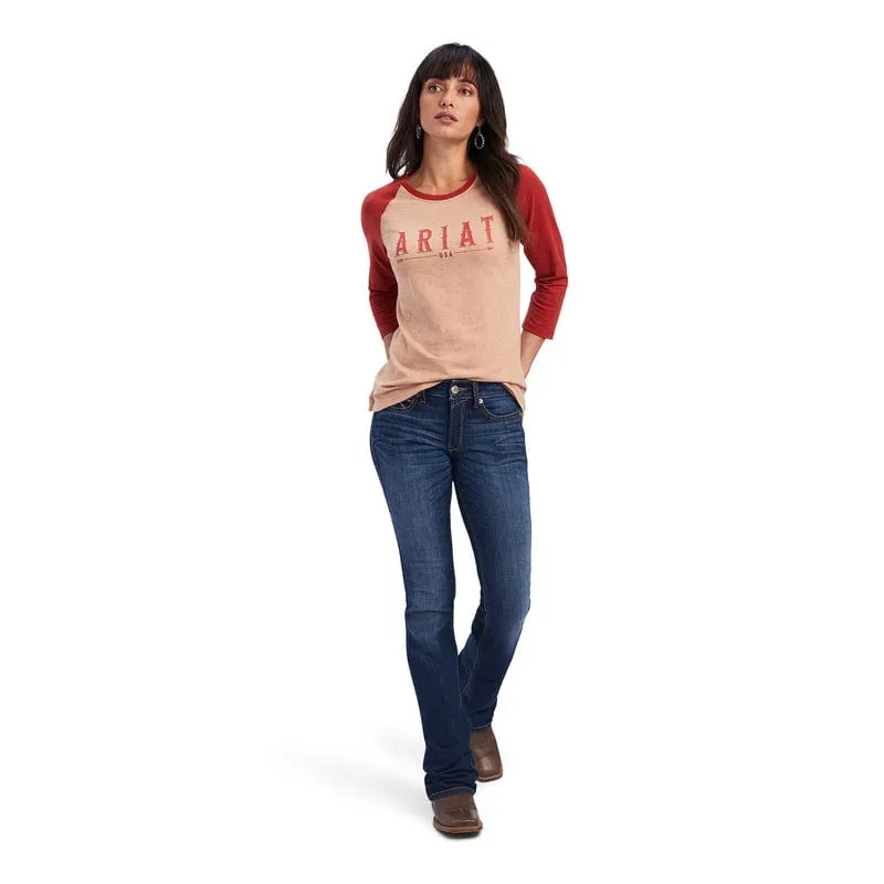 Ariat Women's REAL Arrow Palm Heather Classic Fit Long Sleeve Shirt 10041296