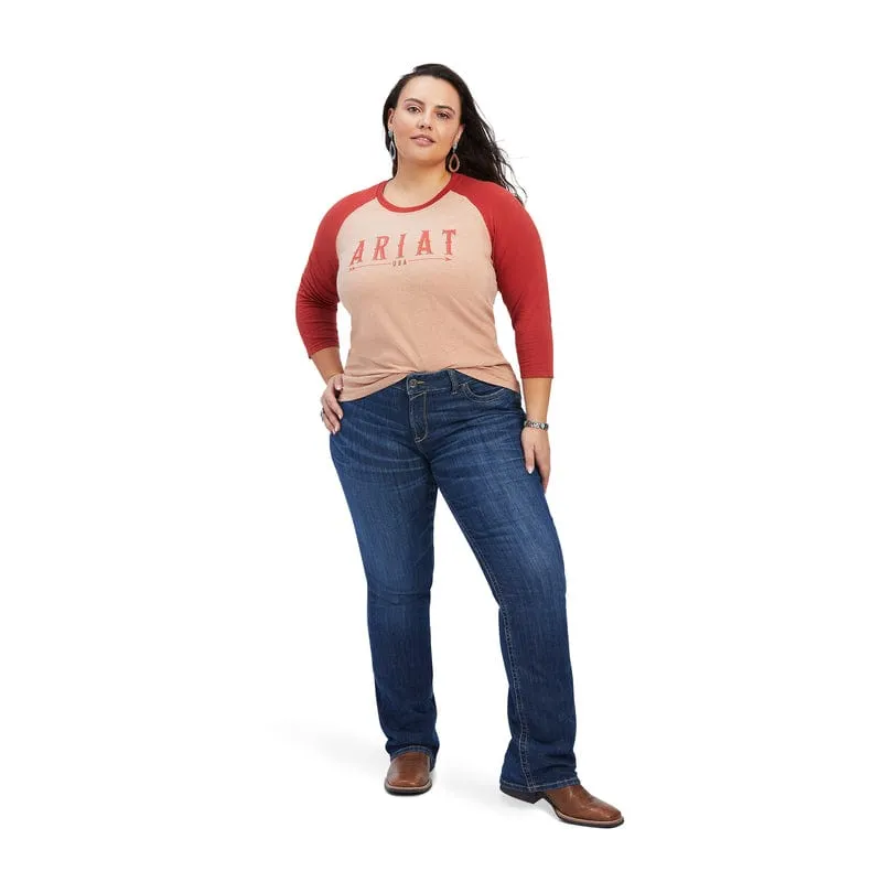 Ariat Women's REAL Arrow Palm Heather Classic Fit Long Sleeve Shirt 10041296