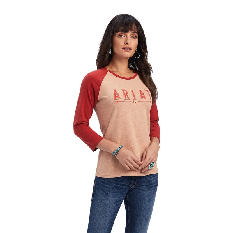 Ariat Women's REAL Arrow Palm Heather Classic Fit Long Sleeve Shirt 10041296