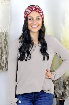Aztec Skies Headband - Burgundy