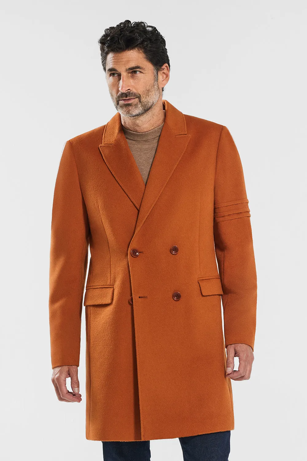 Baby Alpaca Double Breasted Overcoat