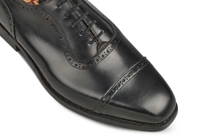 Belgrave Toecap Oxford City Shoe - Black