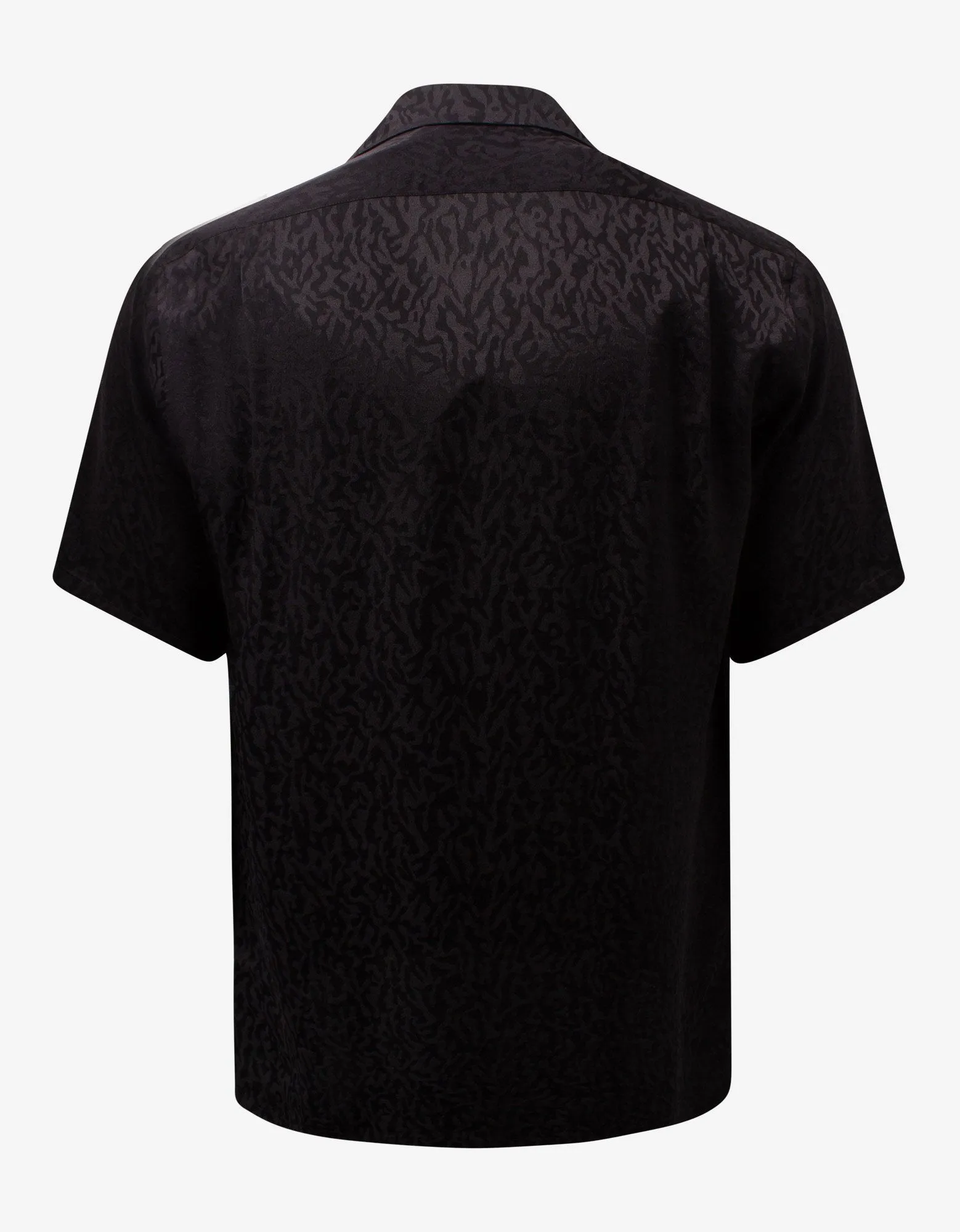 Black Camo Jacquard Silk Shirt