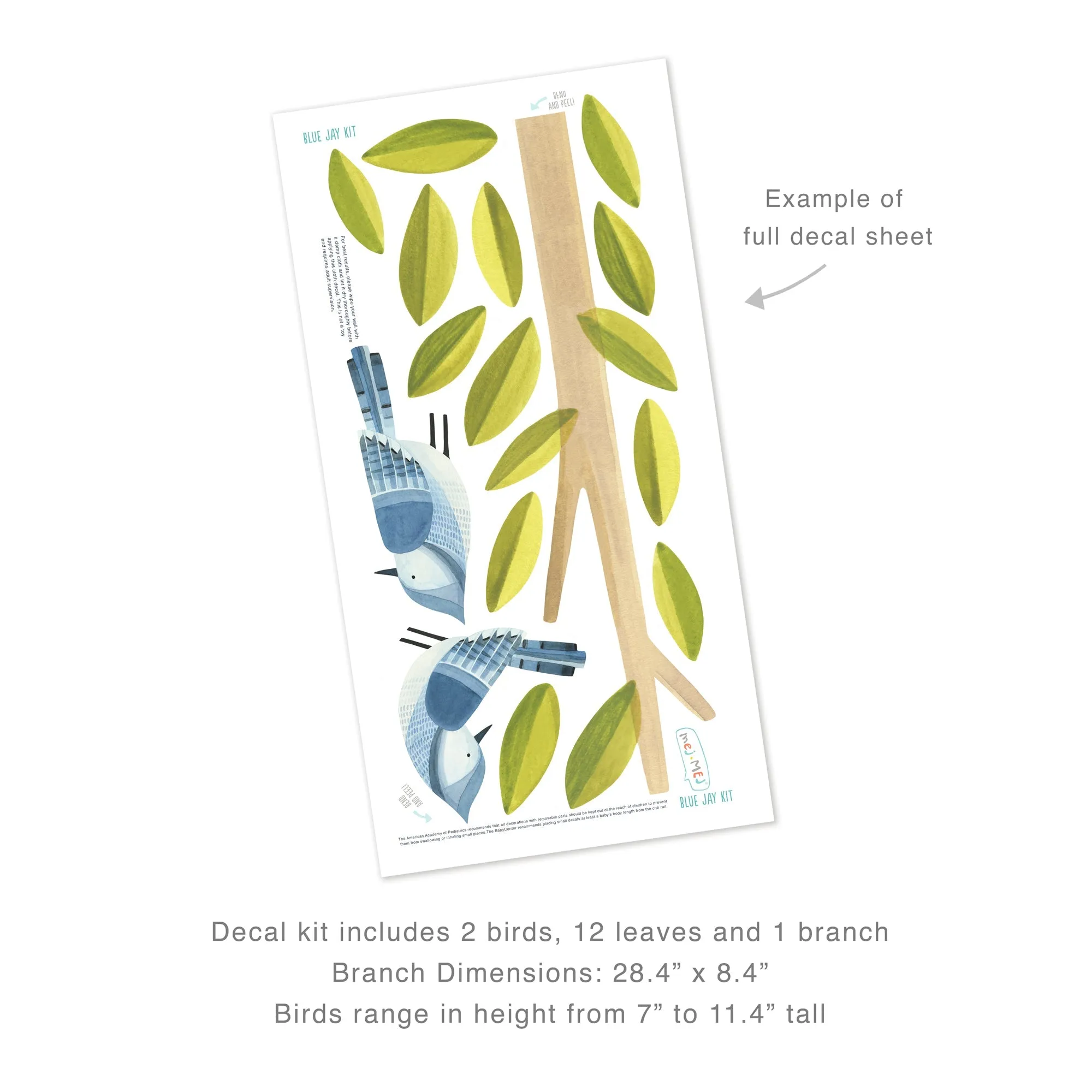 Blue Jay Wall Decal Set