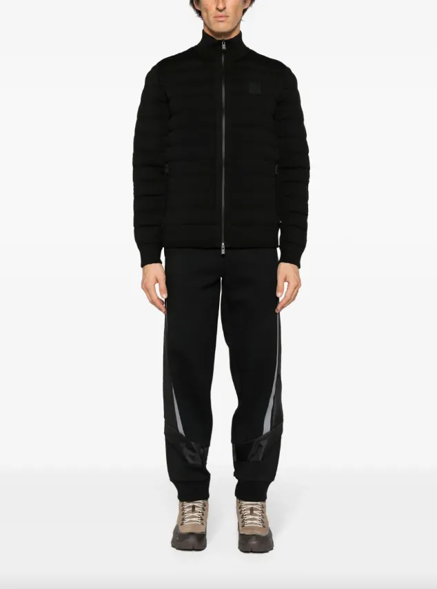BOSS rubberised-logo quilted puffer jacket