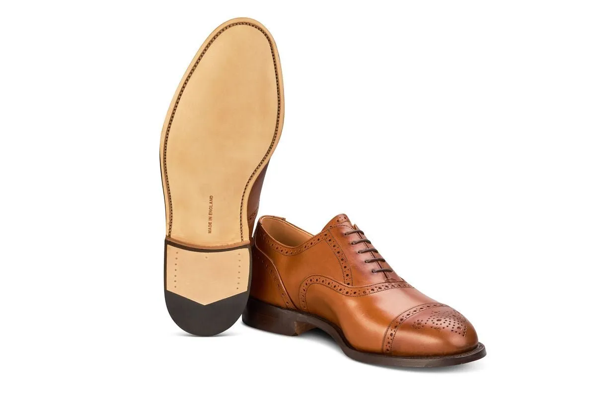 Cambridge JS9518 Brogue Toecap Oxford City Shoe - Beechnut (Multiple Width Fittings)