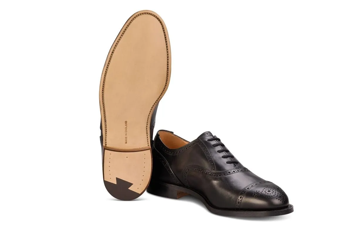Cambridge JS9518 Brogue Toecap Oxford City Shoe - Black (Multiple Width Fittings)