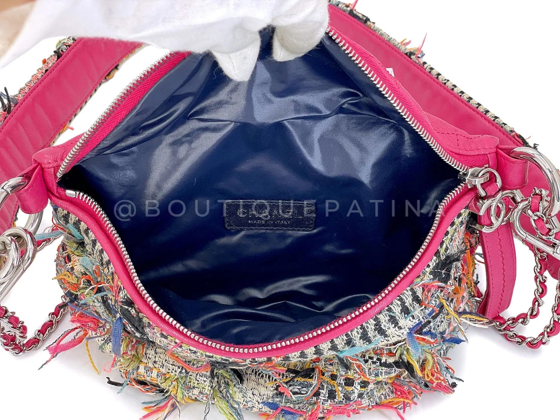 Chanel 2017 Tweed Convertible Fanny Pack Bag Pink Multicolor SHW 0W6