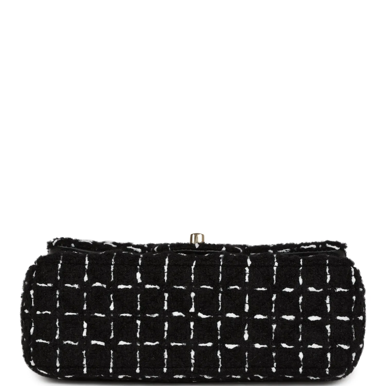 Chanel Mini Classic Rectangular Flap Black and White Tweed Gold Hardware