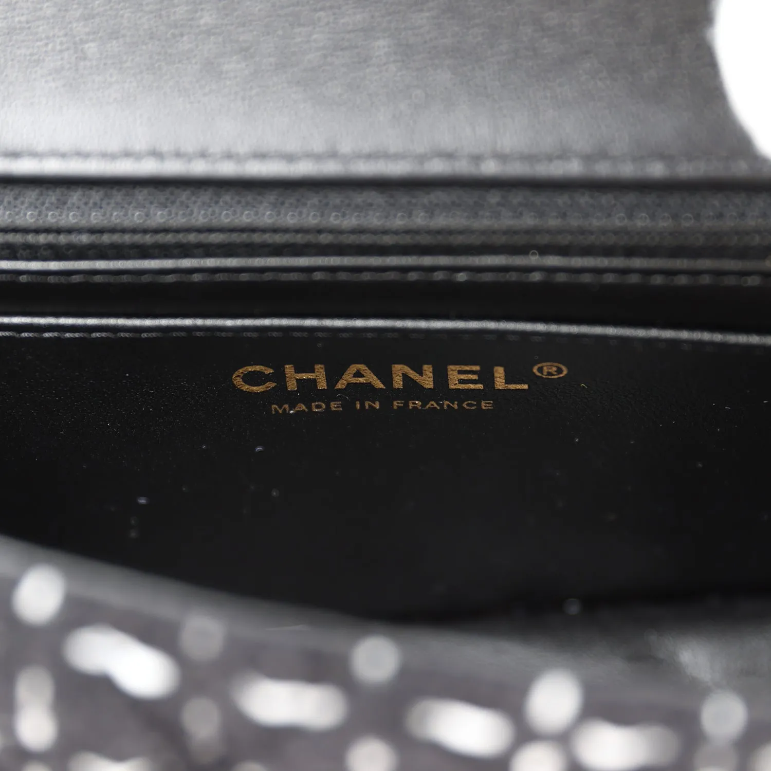 Chanel Mini Classic Rectangular Flap Black and White Tweed Gold Hardware