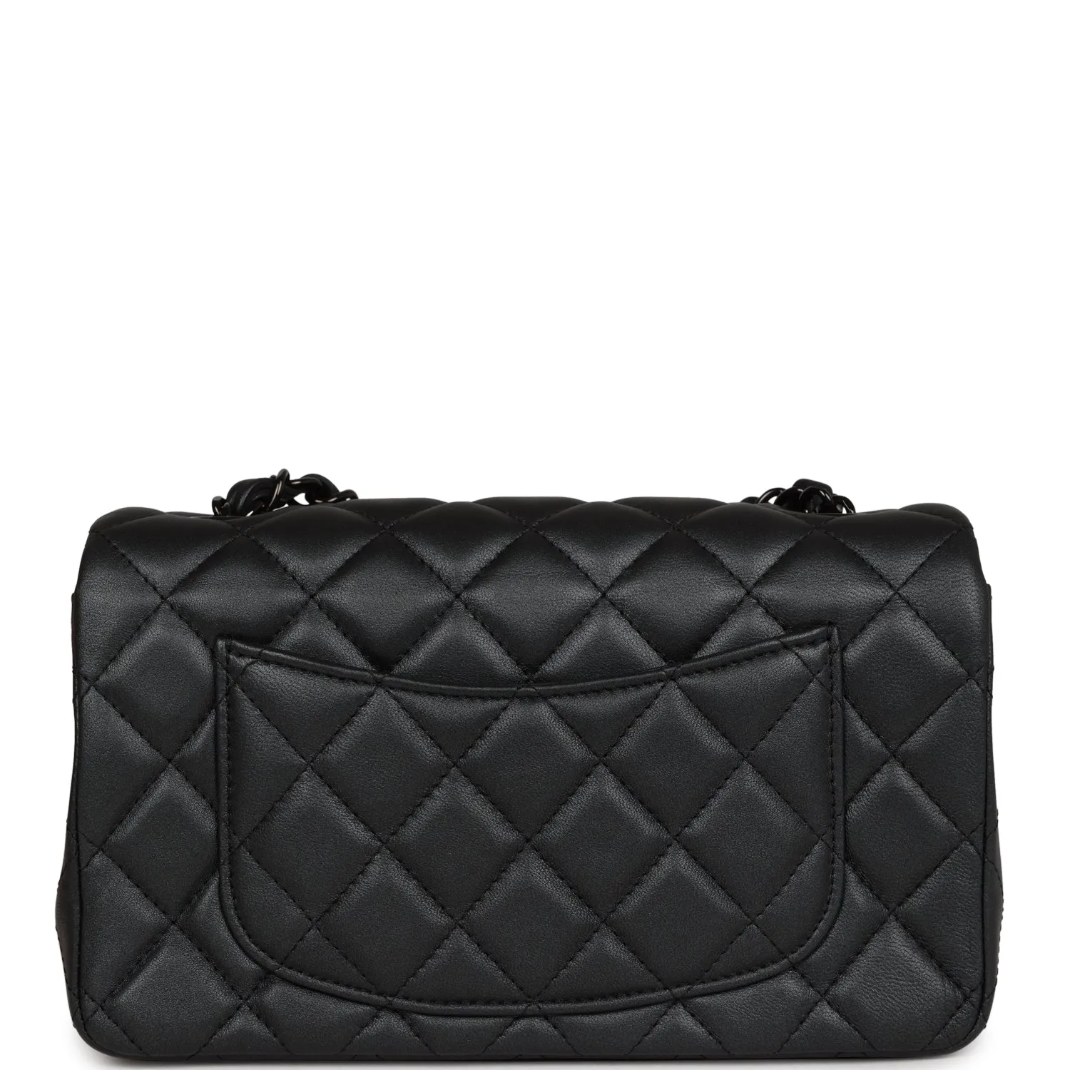 Chanel Mini Rectangular Flap So Black Iridescent Lambskin Black Hardware