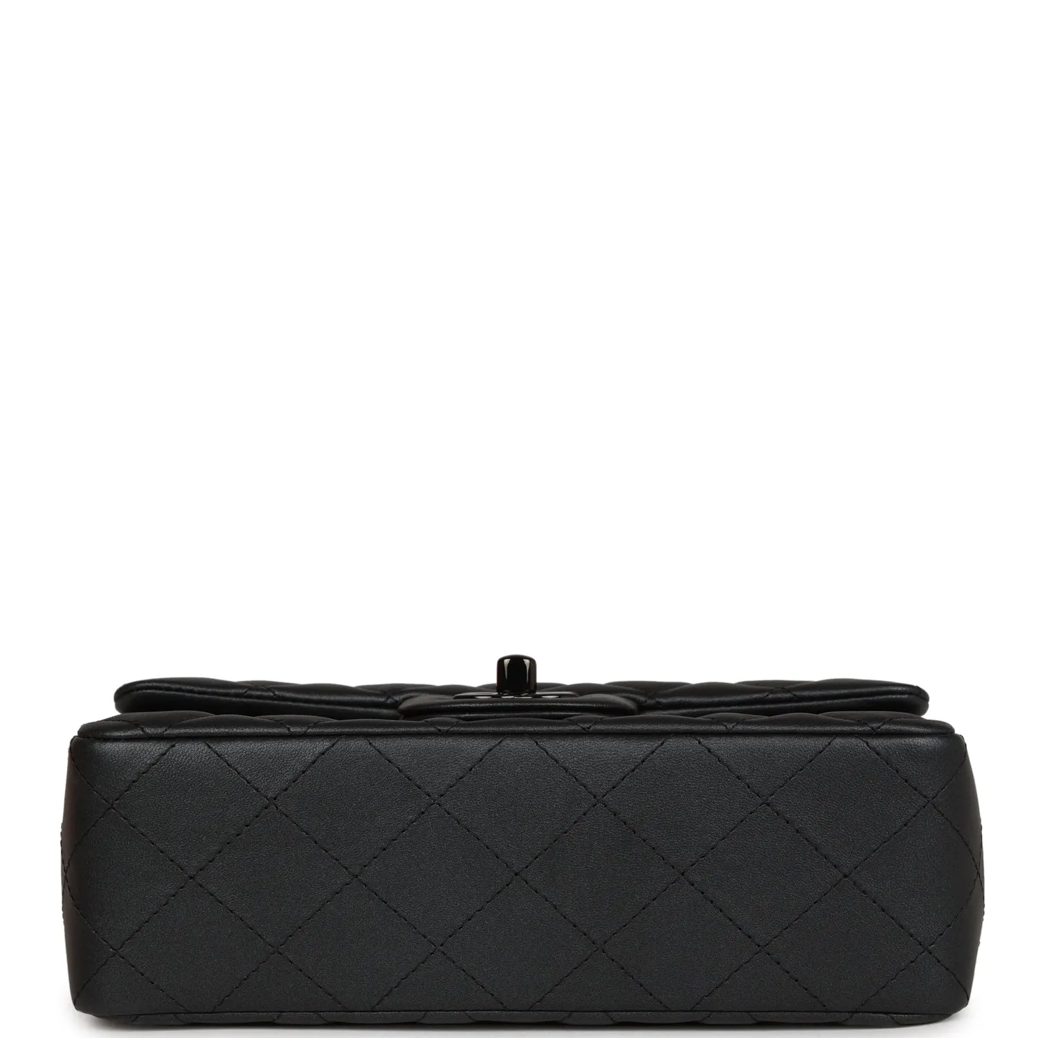 Chanel Mini Rectangular Flap So Black Iridescent Lambskin Black Hardware