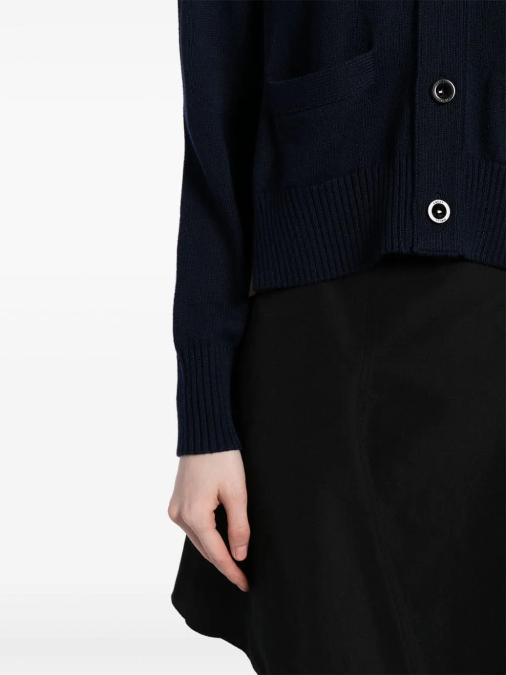 Cotton Gabardine x Knit Cardigan