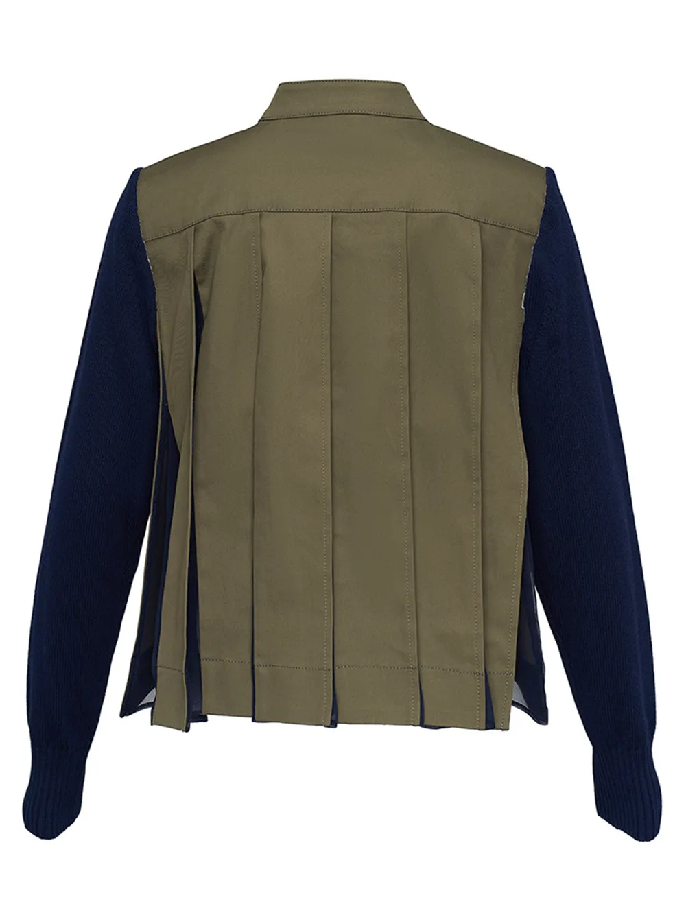Cotton Gabardine x Knit Cardigan