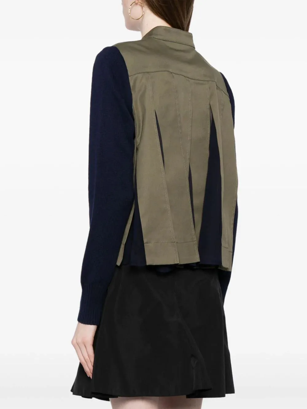 Cotton Gabardine x Knit Cardigan