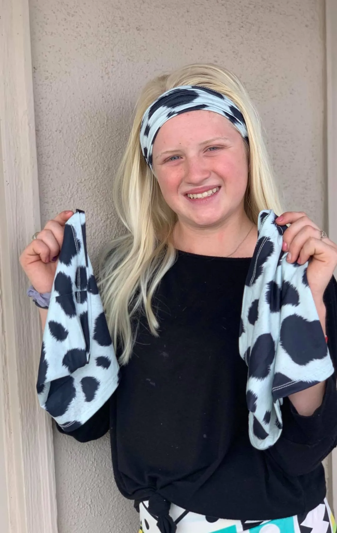Cow Print Face Shield, Mask or Headband