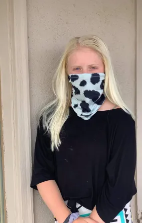 Cow Print Face Shield, Mask or Headband
