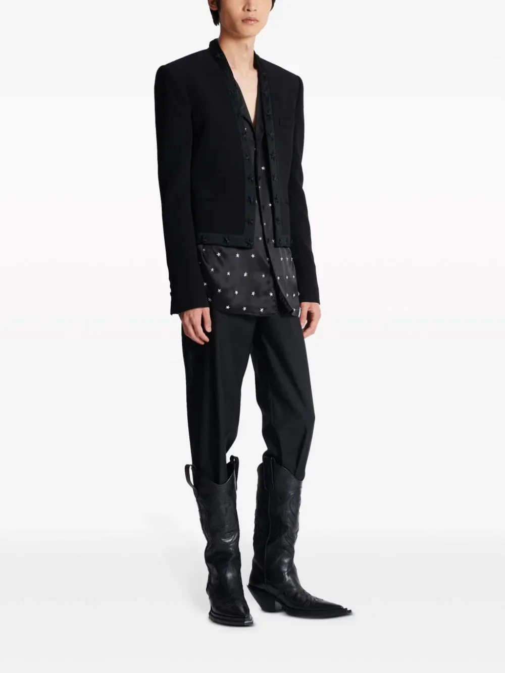 Crepe Spencer Jacket With Star