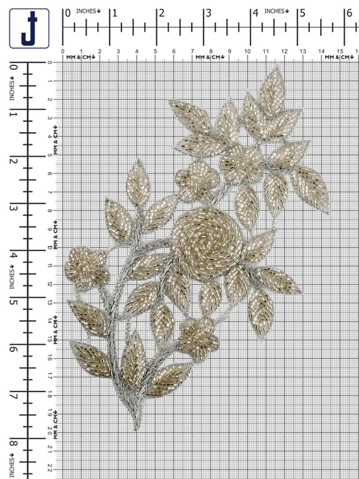 Dazzling Pipe Beaded Handmade Cutwork Patch