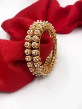 Designer Gold Plated Pearls Pacheli Bangles For Women By Gehna Shop