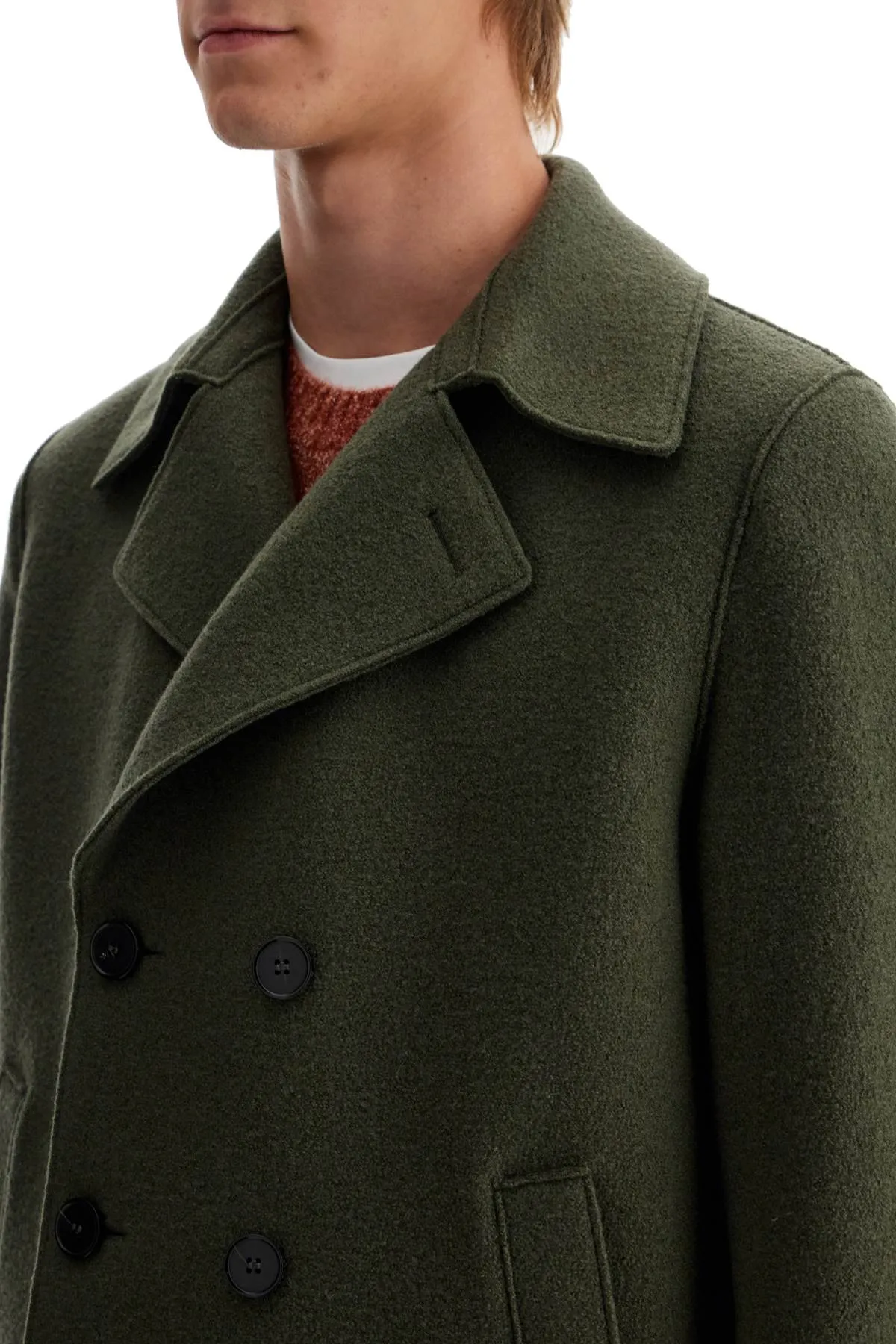 DOUBLE-BREASTED WOOLEN CABAN