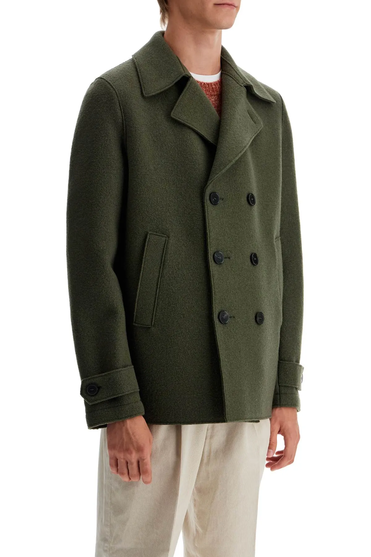 DOUBLE-BREASTED WOOLEN CABAN