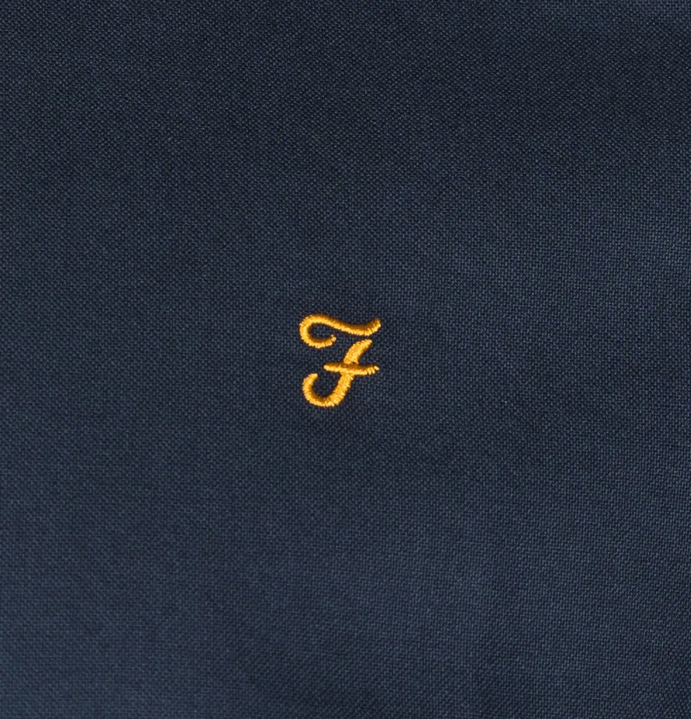 Farah Brewer Slim Fit Oxford Shirt Navy Blue