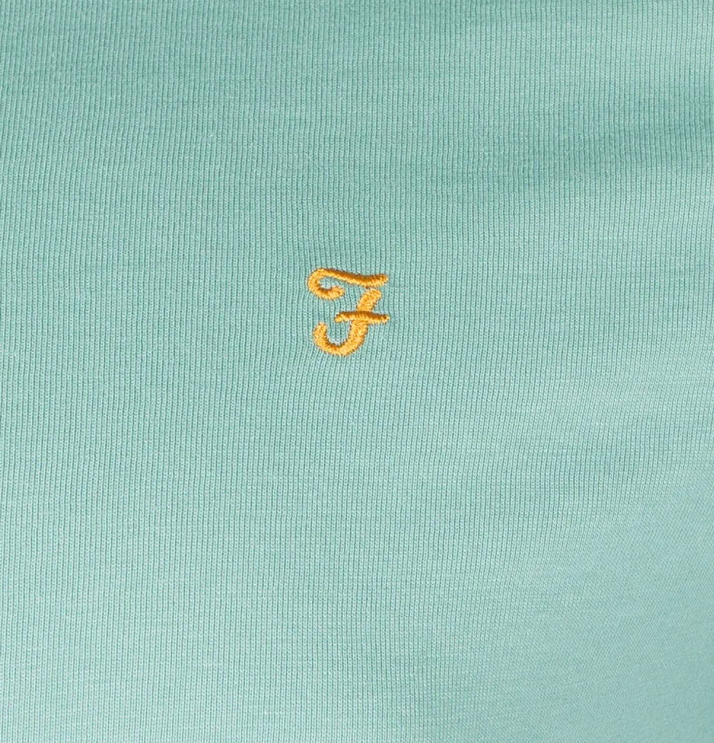 Farah Groves Ringer T-Shirt Jade Green