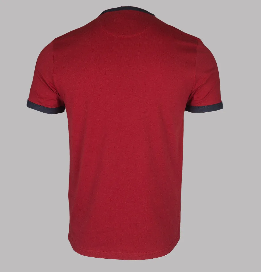 Farah Groves Ringer T-Shirt Vermillion