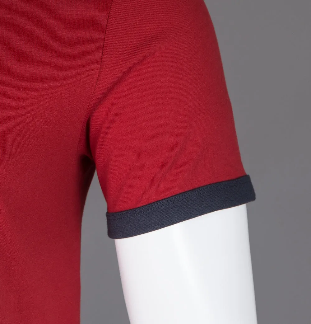 Farah Groves Ringer T-Shirt Vermillion