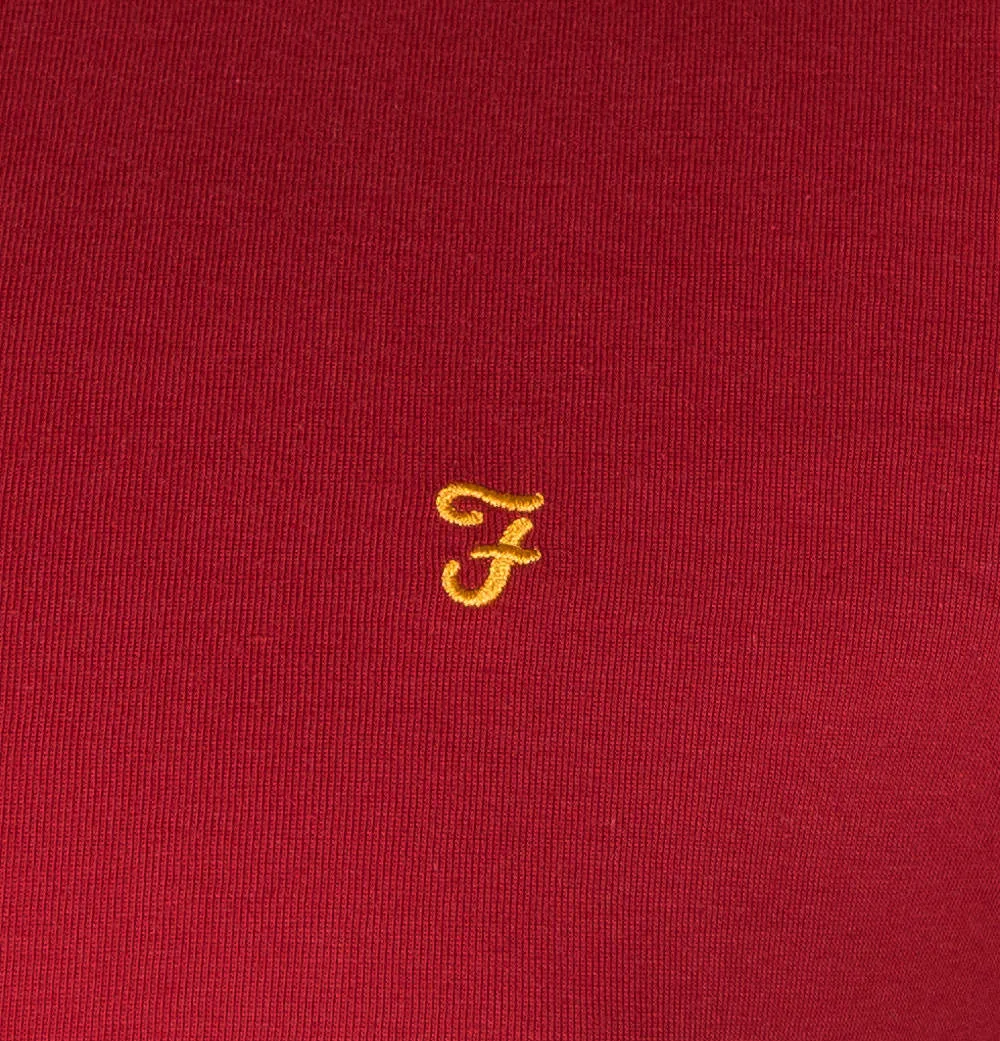 Farah Groves Ringer T-Shirt Vermillion