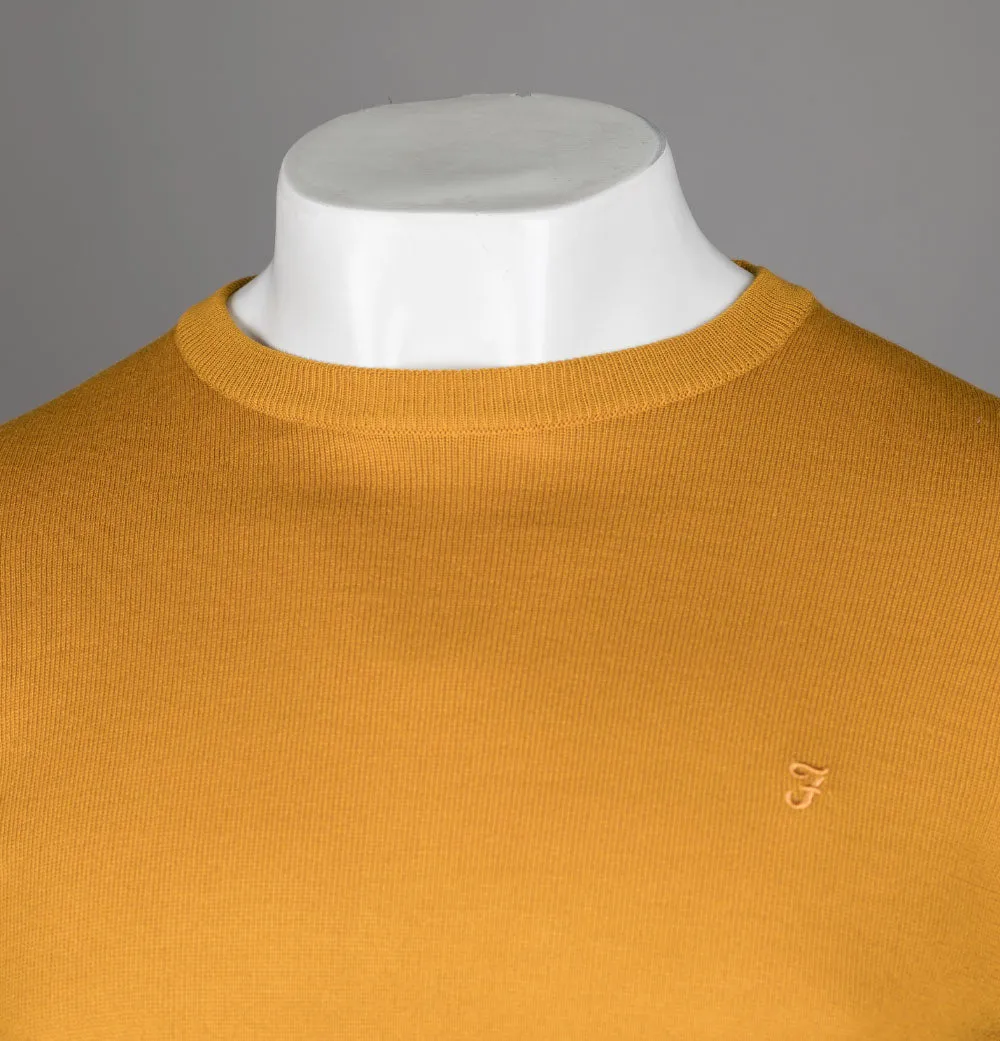 Farah Mullen Merino Wool Sweater Honey Mustard