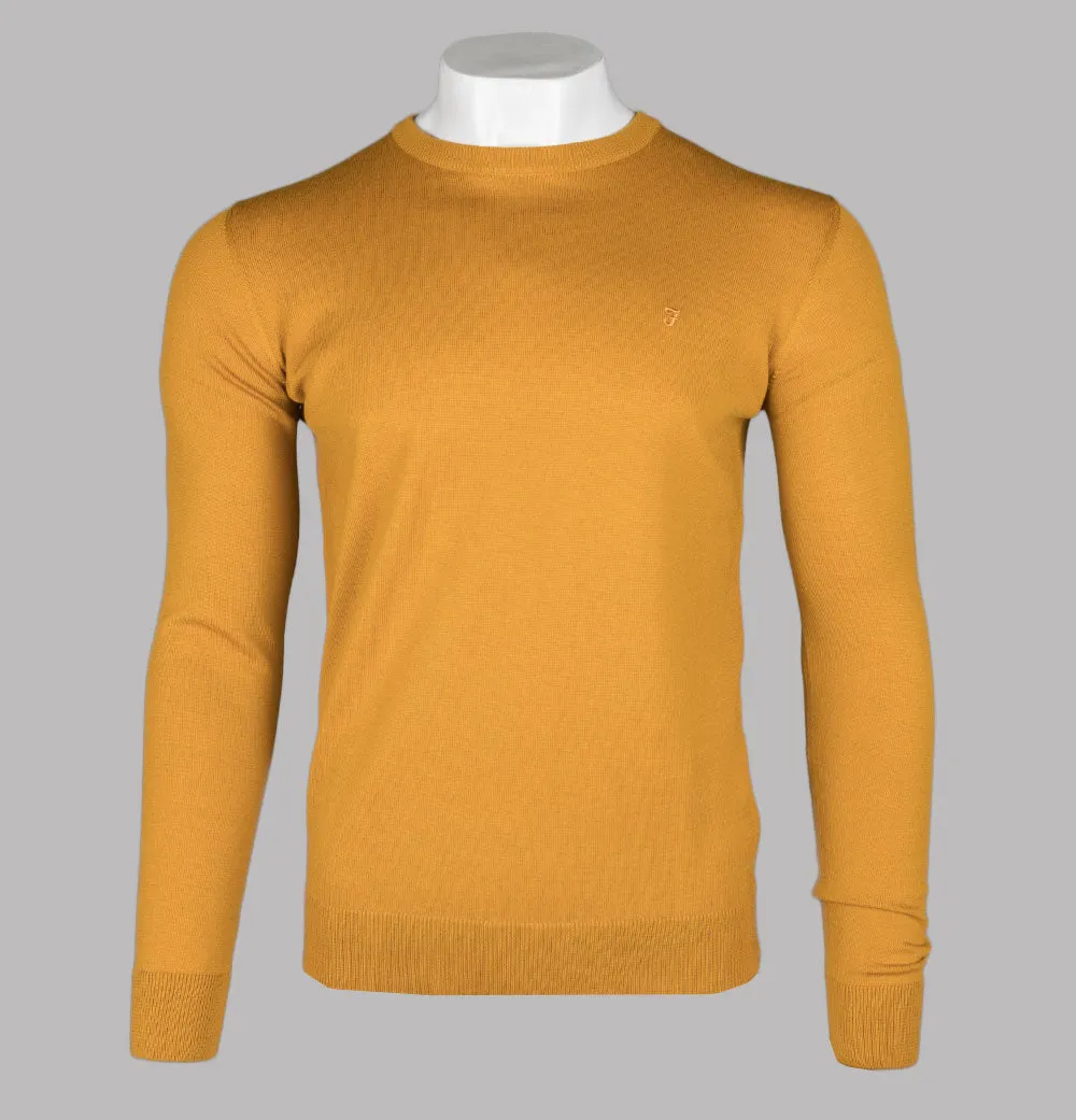 Farah Mullen Merino Wool Sweater Honey Mustard