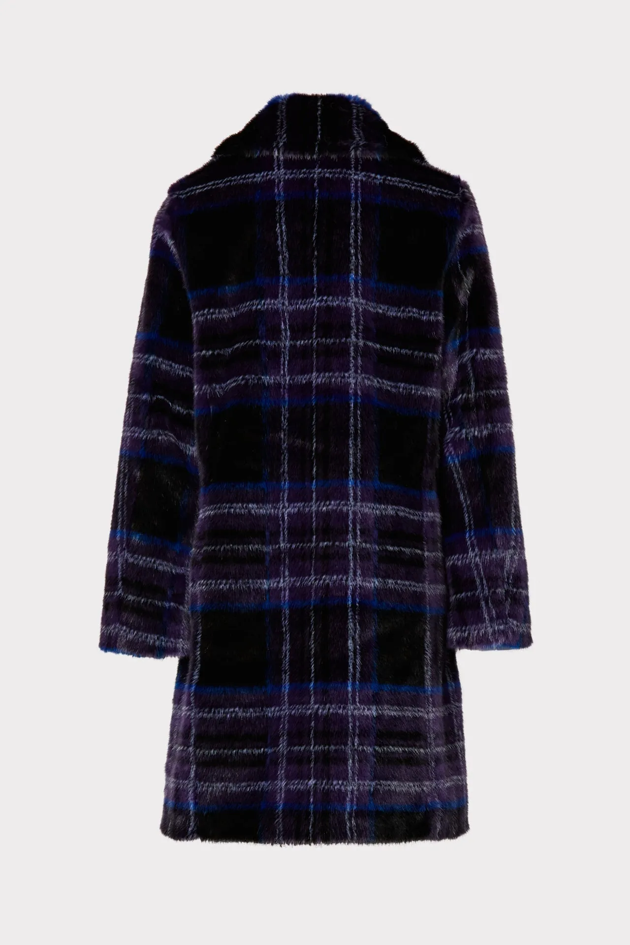 Faux Fur Window Pane Coat
