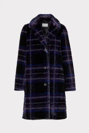 Faux Fur Window Pane Coat
