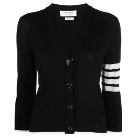 Fine Merino Wool 4-Bar Relaxed Fit Cardigan
