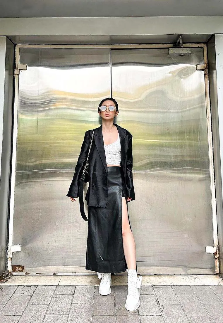 Front Slit Midi Skirt