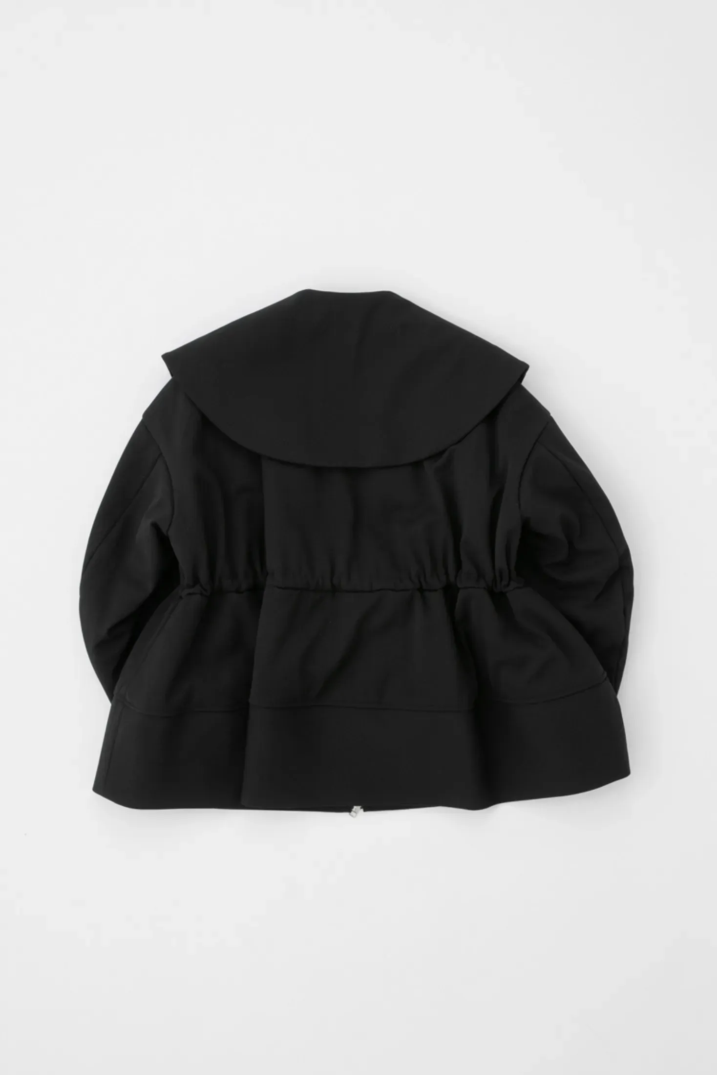 Glen Check Big Collar Peplum Jacket