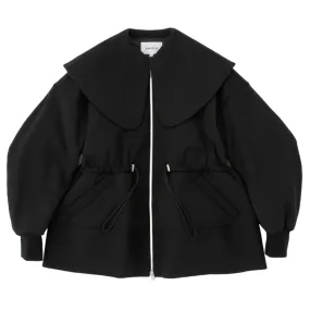 Glen Check Big Collar Peplum Jacket