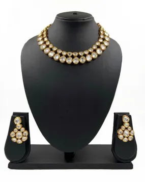 Gold Plated Kundan Necklace Set For Weddings Parties By Gehna Shop