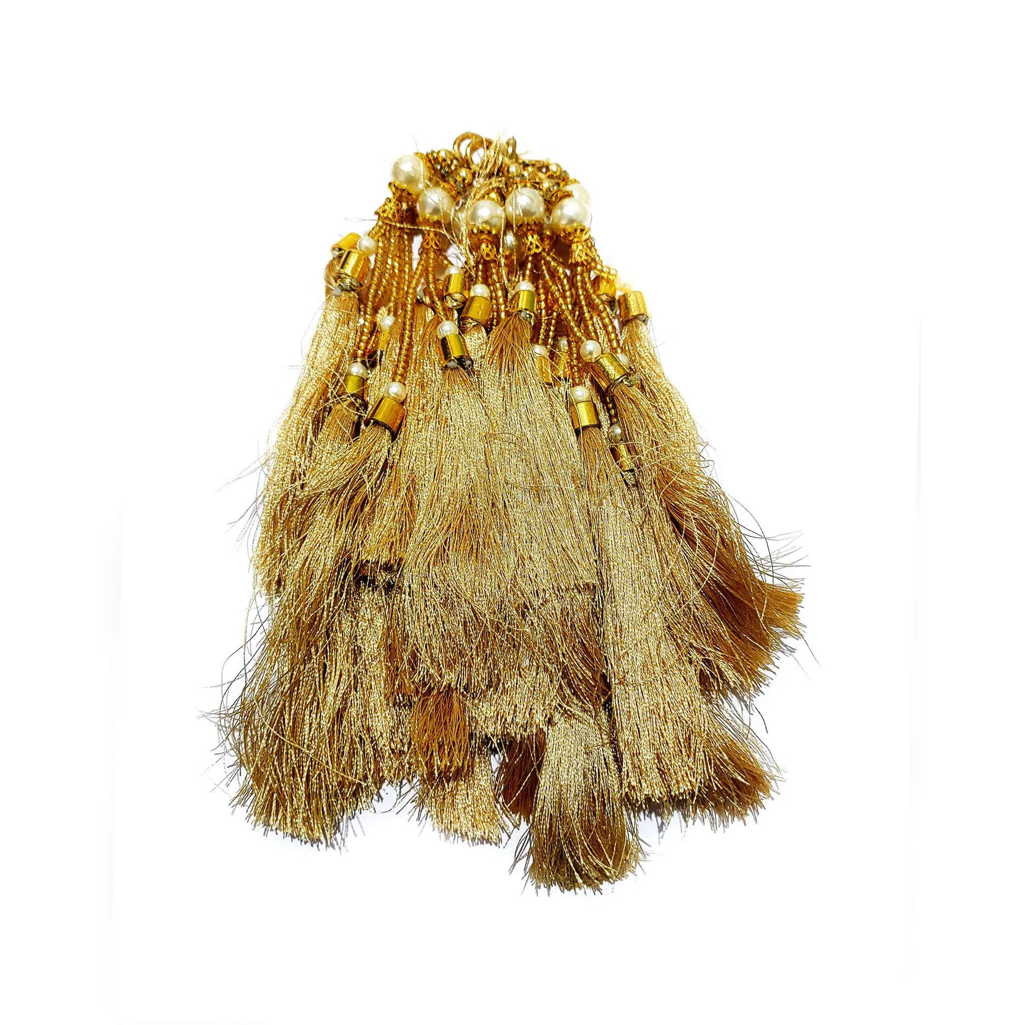 Handmade Long Fabric Thread Craft, Jewelry Fringe Tassel with Cap - Design 11837
