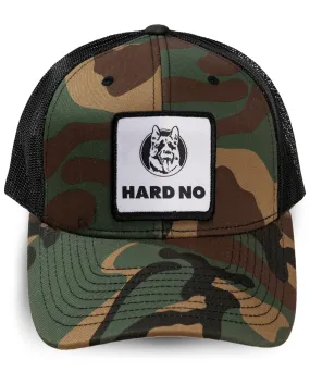 Hard No Camo Woven Patch Trucker Hat