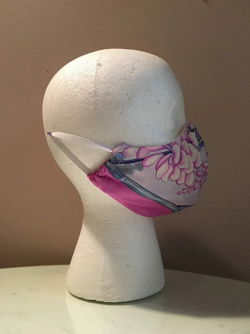 Hermes Vintage Handmade Giverny Silk Scarf Face Mask